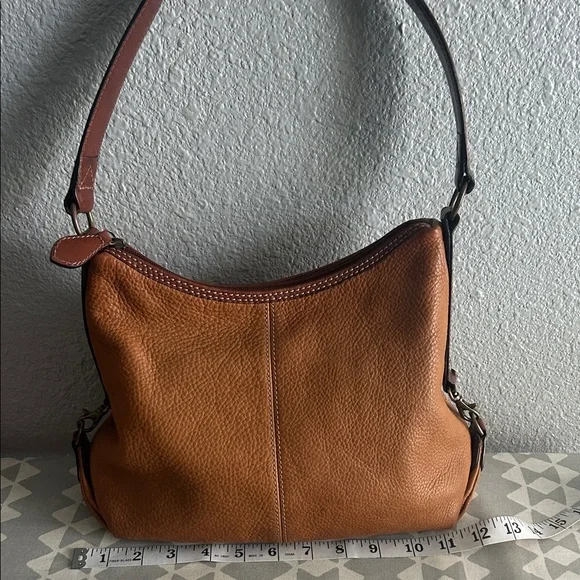 SOLD 
Fossil Tan and Brown Pebble Leather Shoulder Bag - Picture 7 of 7